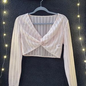 Twist Front Crop Top Biege